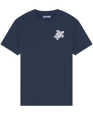 Vilebrequin Organic Cotton T-Shirt With Turtle Print - Blue