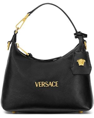 Versace Tag Hobo Bag - Black