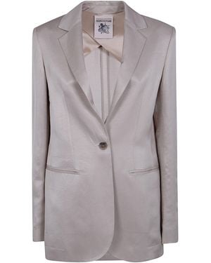 Semicouture Linen Viscose Jacket - Gray