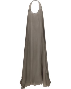 Rick Owens Haltar Silk Georgette Dress - Grey