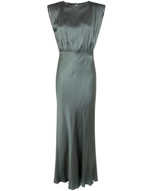 Semicouture Satin Long Dress - Green