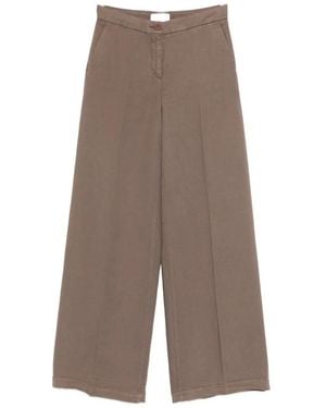 Via Masini 80 Linen Wide-Leg Pants - Brown
