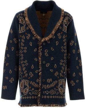 Alanui Bandana Jacquard Cardigan - Blue