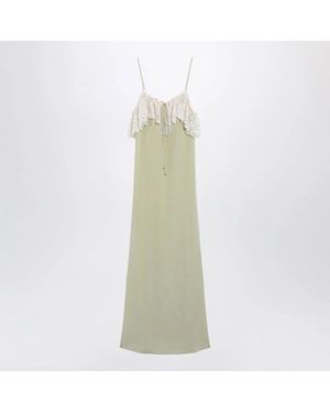 Chloé Long Dusty Silk Slip Dress - White