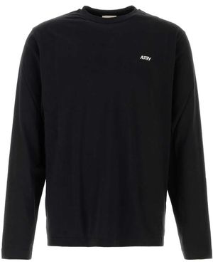 Autry 100% Cotton Crewneck T-Shirt - Black