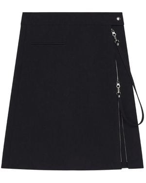 Courreges Midi Skirt With Zipper - Black