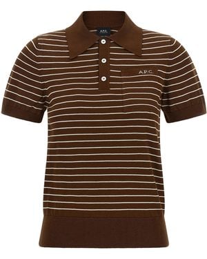 A.P.C. 'Aline' Polo Shirt - Brown