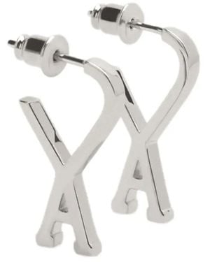 Ami Paris Ami De Coeur Small Hoop Earrings - White