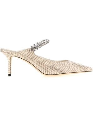 Jimmy Choo Printed Leather Bing 65 Mules - White