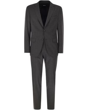 BOSS Stretch Virgin Wool Blend Suit - Black