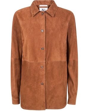 Semicouture Suede Shirt - Brown