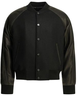 Givenchy Wool Bomber Jacket With Reverse Logo - Black