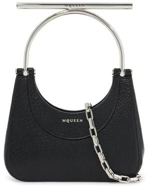 McQueen Mini Cross Bar Purse - Black