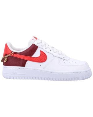 Nike Air Force 1 '07 Leather Trainers - Red