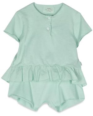 Teddy & Minou Teddy & Minou Ruffled T-Shirt And Shorts Set - Blue