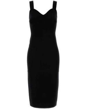 Max Mara Stretch Viscose Blend Teak Dress - Black