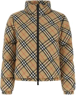 Burberry 'Ambleside Check' Down Jacket - Metallic