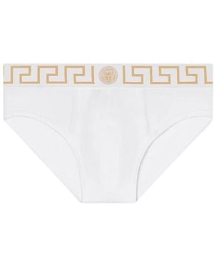 Versace Slip With Greek - White