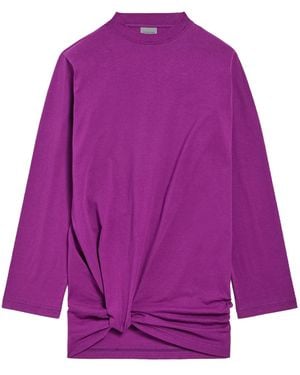 Balenciaga T-Shirt A Maniche Lunghe Con Motivo Piega - Purple