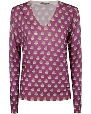 In bed with You Printed V Neck Jumper - Pink