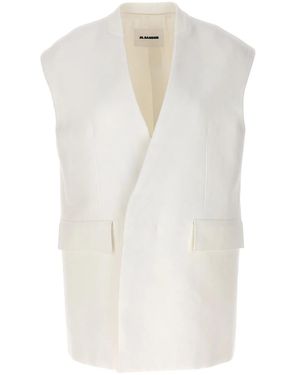 Jil Sander Oversize Tailored Vest - White