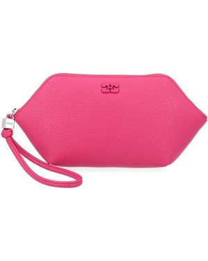 Ganni Portamonete Con Logo - Pink