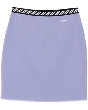 Versace Cotton Knit Miniskirt - Purple