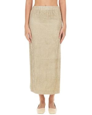 Alysi Velvet Skirt - Natural
