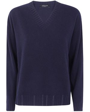 Fabiana Filippi Embroidered Vneck Jumper - Blue