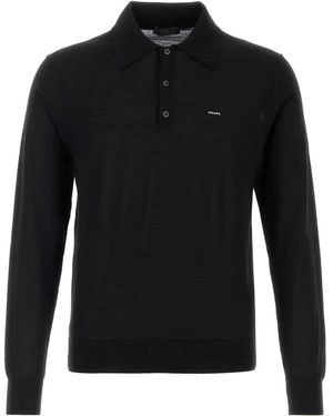 Prada Wool Polo Shirt - Black