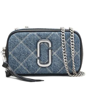 Marc Jacobs Quilted Denim Chain Snapshot Bag - Blue
