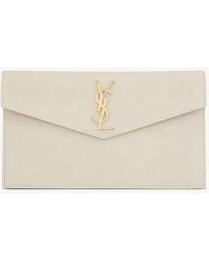 Saint Laurent "Uptown" Small Pouch - Natural