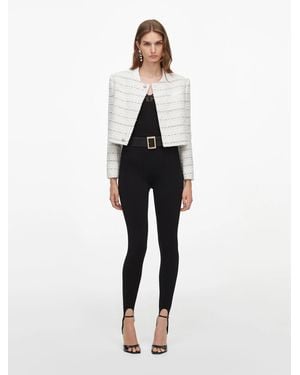 Self-Portrait Knit Stirrup Leggings - White