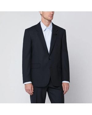 Lardini Single-Breasted Wool Blend Jacket - Blue
