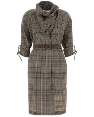 Burberry Embroidered Stretch Wool Dress - Multicolour