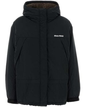 Miu Miu Polyester Blend Down Jacket - Black