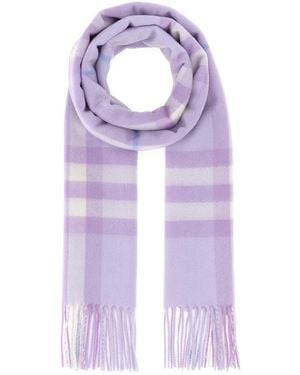 Burberry Embroidered Cashmere Scarf - Purple