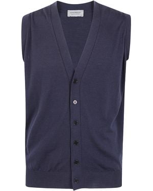 John Smedley "Bolton" Fashion Vee Waistcoat - Blue