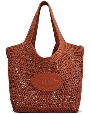 Tod's Woven Logo Top Handle Bag - Red