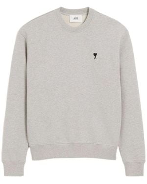 Ami Paris Cotton Ami De Coeur Sweatshirt - Grey