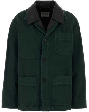 Miu Miu Bottle Denim Jacket - Green