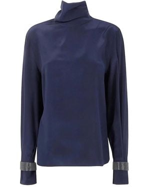 Brunello Cucinelli Silk Blouse - Blue