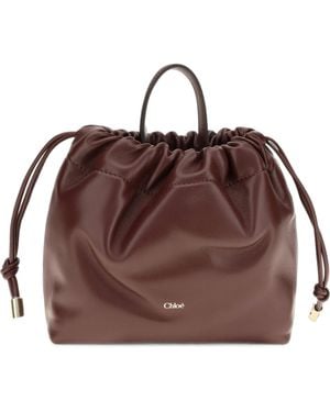 Chloé Icons Leather Mini Bucket Bag - Brown