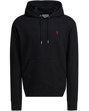 Ami Paris Cotton Hoodie - Black