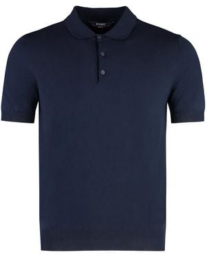 K-Way Pleyne Knitted Cotton Polo Shirt - Blue
