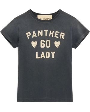 Valentino Rose Cotton T-Shirt - Black