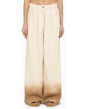 Alanui Bright Hues Wide Leg Denim - Natural
