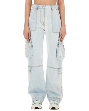 MSGM Denim Cargo Pants - Blue