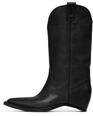 Maison Margiela Leather Western Boots - Black