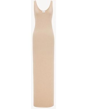 Saint Laurent Lurex Knit Dress - White